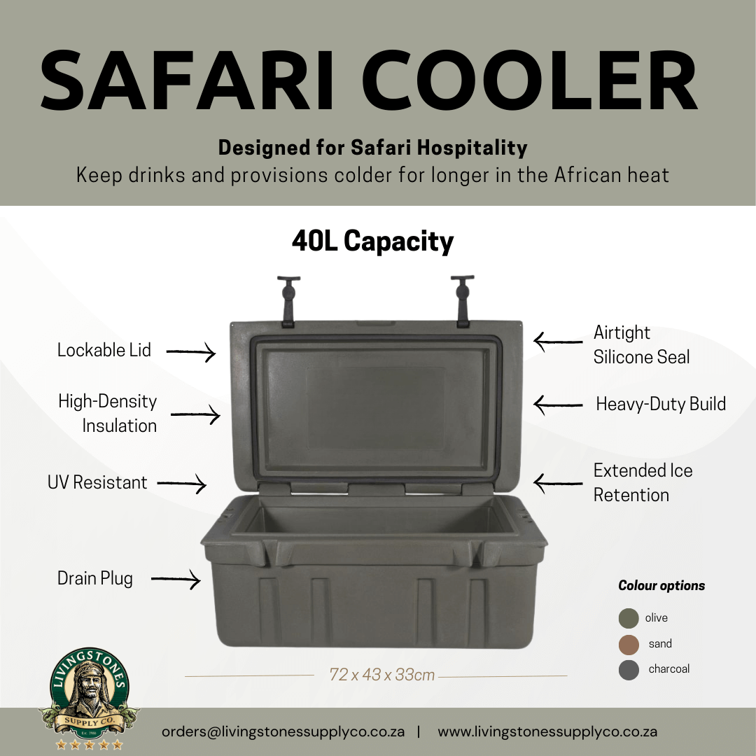  Livingstones Safari Cooler Box 40Lt OLIVE 