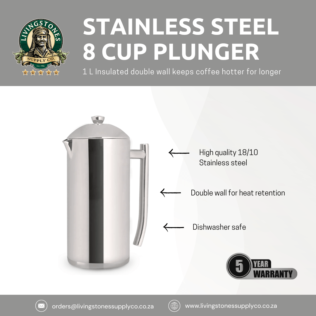 LD Stainless Steel 1Lt Cafetiere Plunger