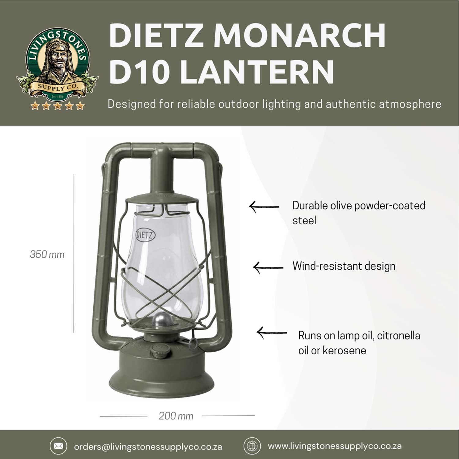 Dietz Monarch D10 Lantern Olive Green