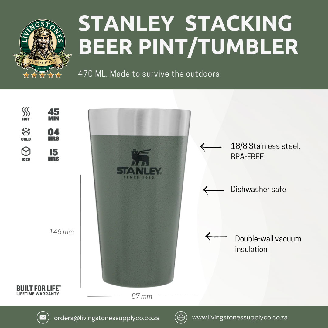 Stacking Beer Pint .47L Green