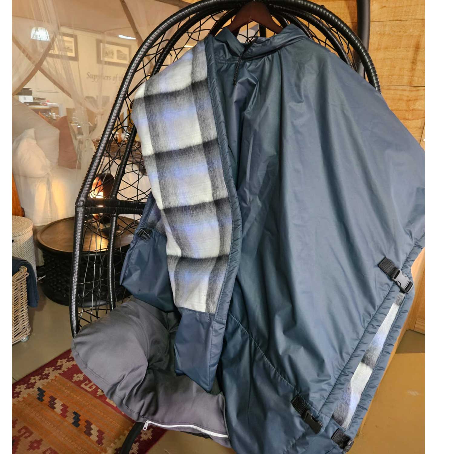 Charcoal Poncho Blanket Lined Supatex W/P