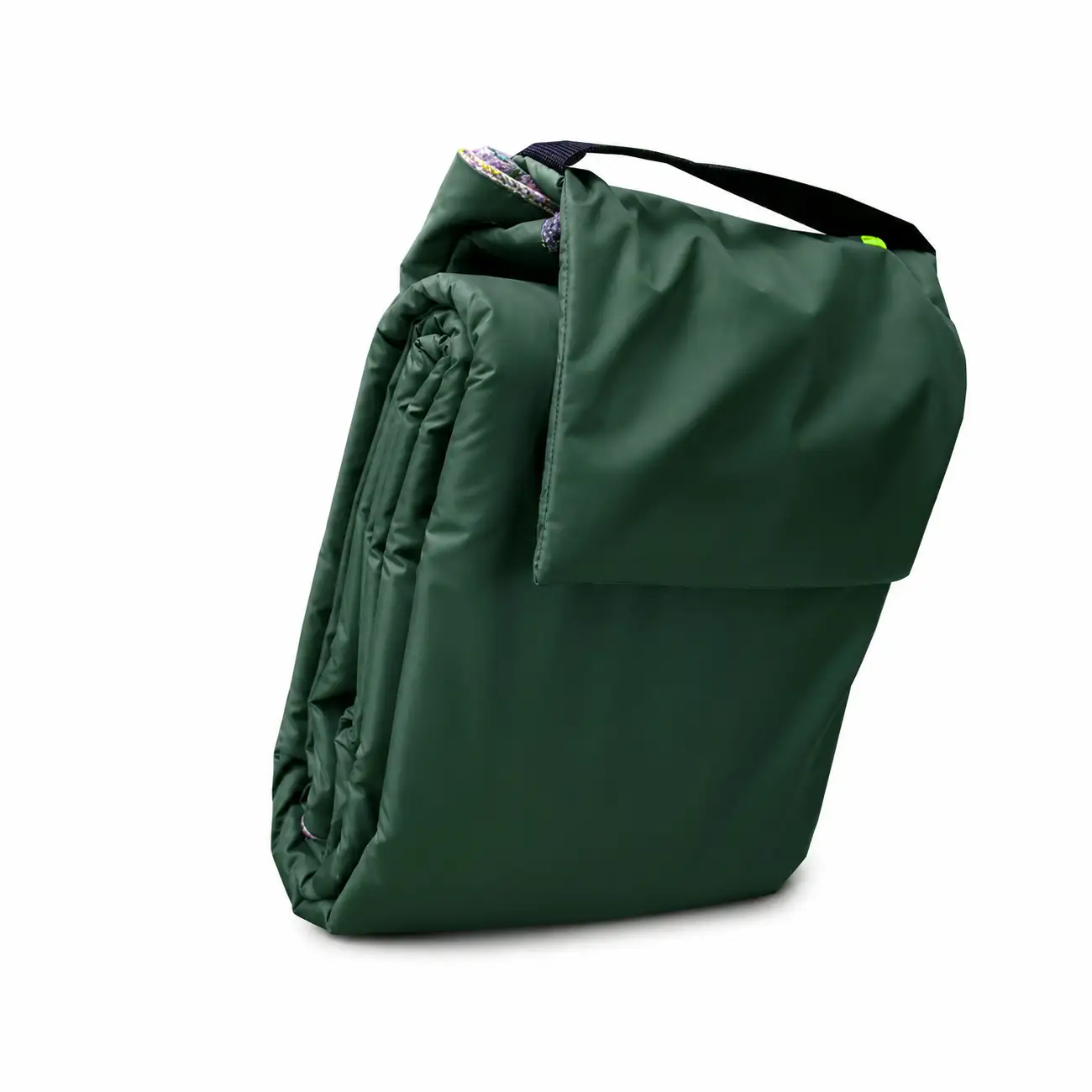 Picnic Blanket Top Check Bottle Green