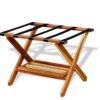 Kiaat Luggage Rack w/Shoe Rack & Black Straps