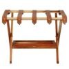 Kiaat Luggage Rack w/Shoe Rack & Leather Straps