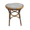 Rattan Table Round B & W 50cm diam x 60cm H