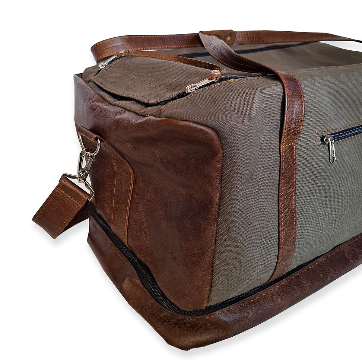 Travel Bag Canvas & Leather 550 x 350 x 350mm