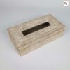 Rattan Tissue Box Whitewash