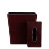 Tissue Box with Pul Tan leather 100 x 140 x 248mm