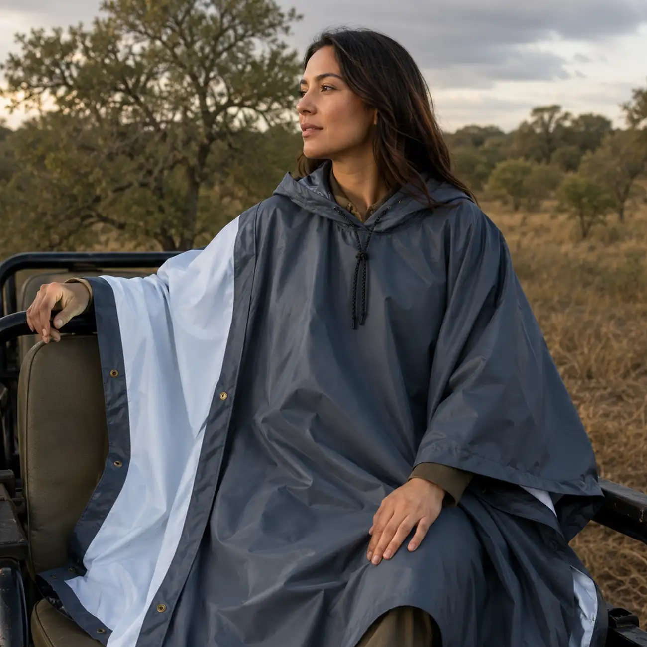 LSC Supertex Waterproof Poncho - Unlined CHARCOAL