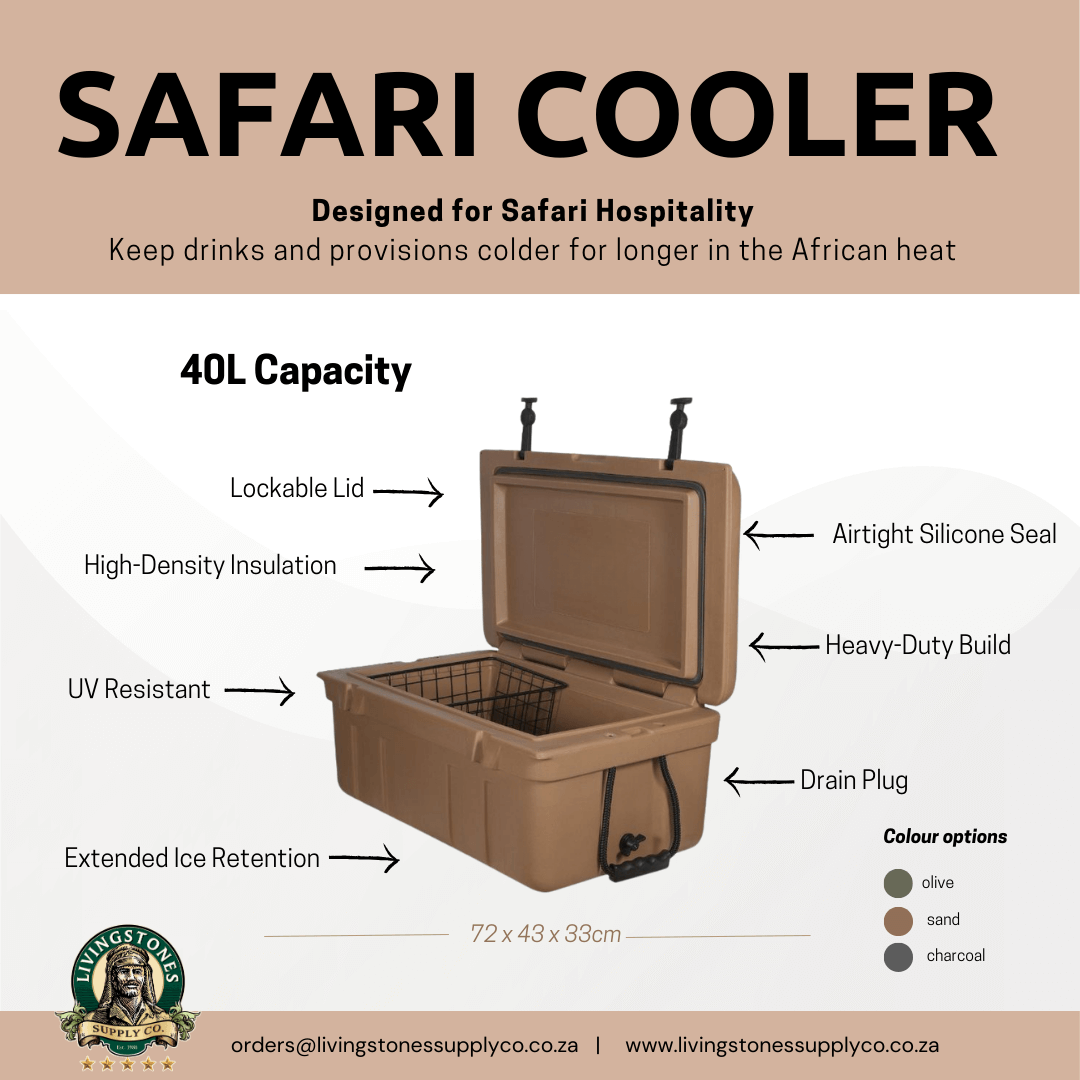 Livingstones Safari Cooler Box 40Lt SAND