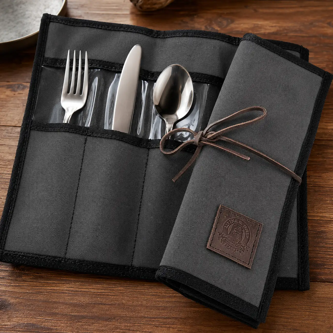 Napkin & Cutlery Roll Charcoal