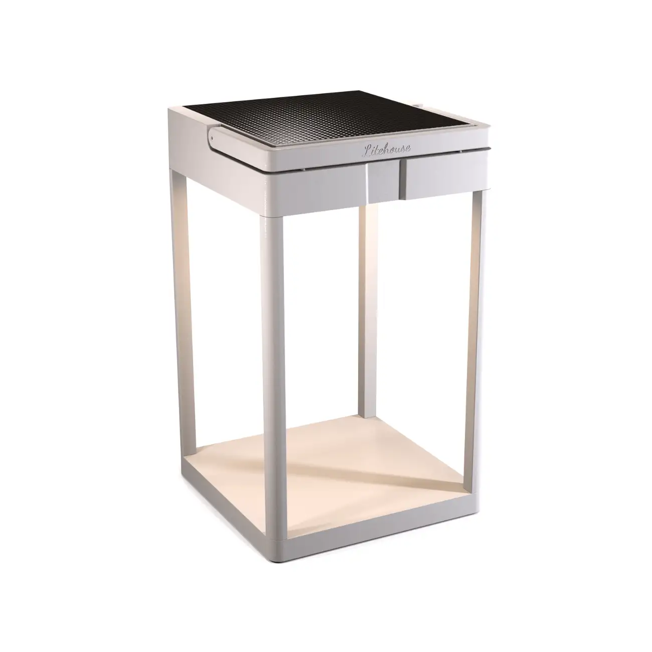 Outdoor Lantern Aluminium Solar/rech 25cm White