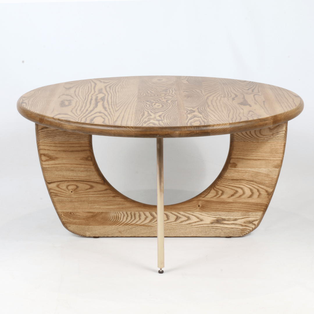  Solid Ash Walnut finish Table & Brass legs 20mm 