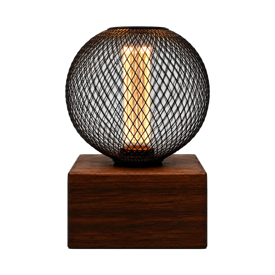 American Walnut Pygmy square base round mesh