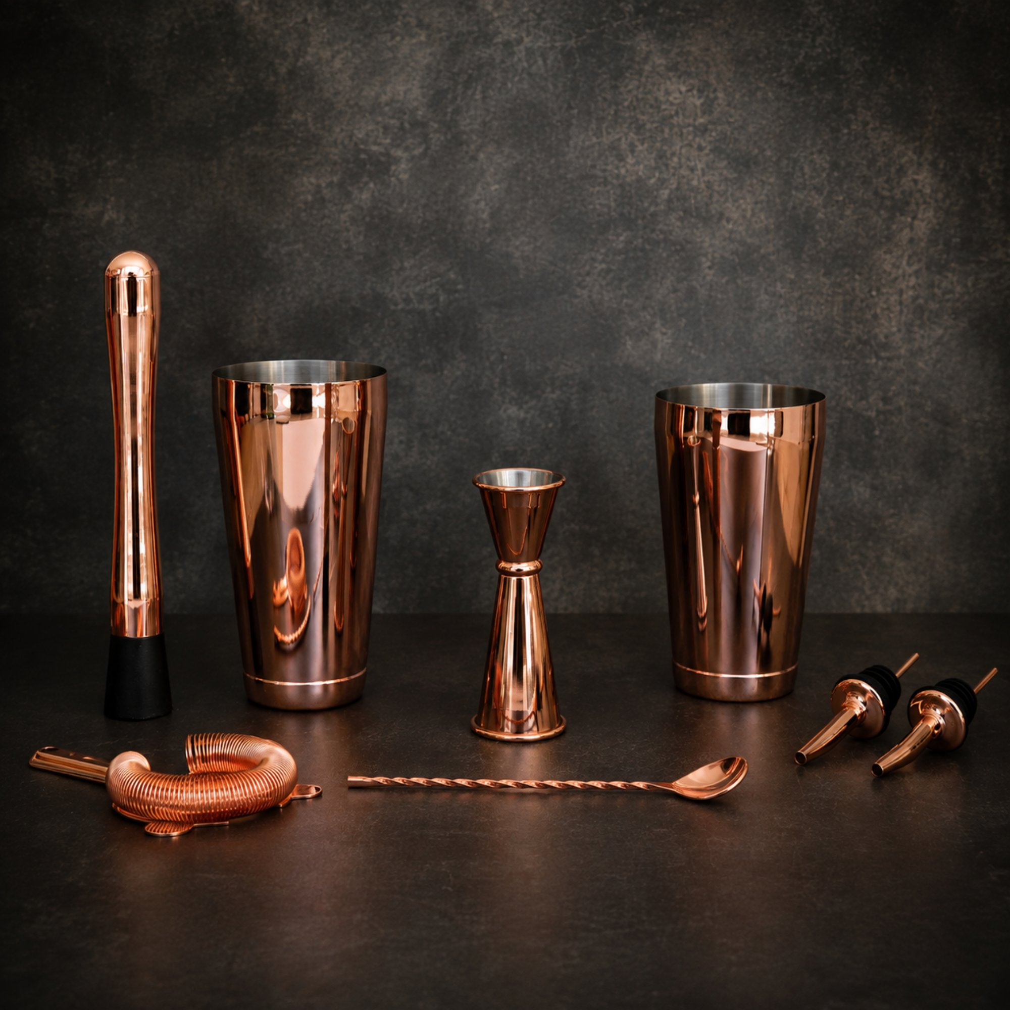Cocktail Roll canvas & Leather with 8 copper pieces