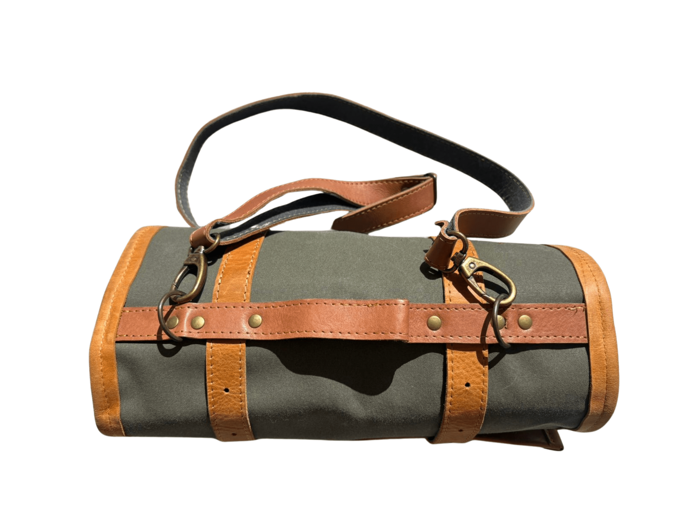 Cocktail Roll canvas & Leather with 8 copper pieces