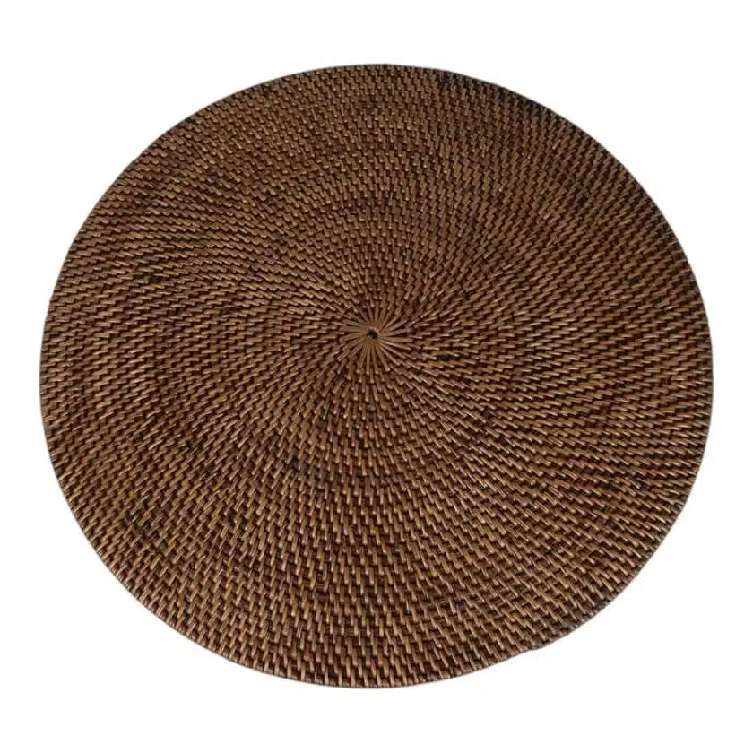 Rattan Placemat Round Solid Antique